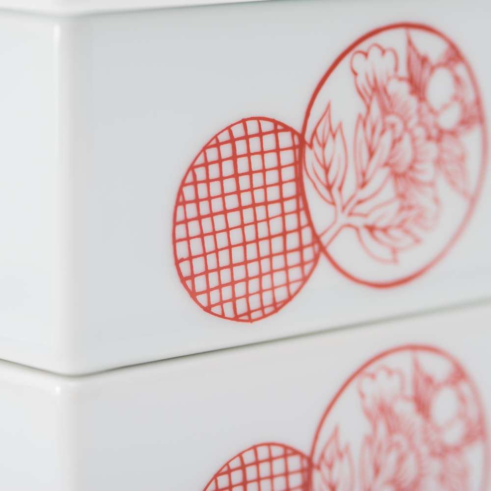 Amazon | ARITA PORCELAIN LAB 二段重 150×150×100mm ゴールド 丸紋散